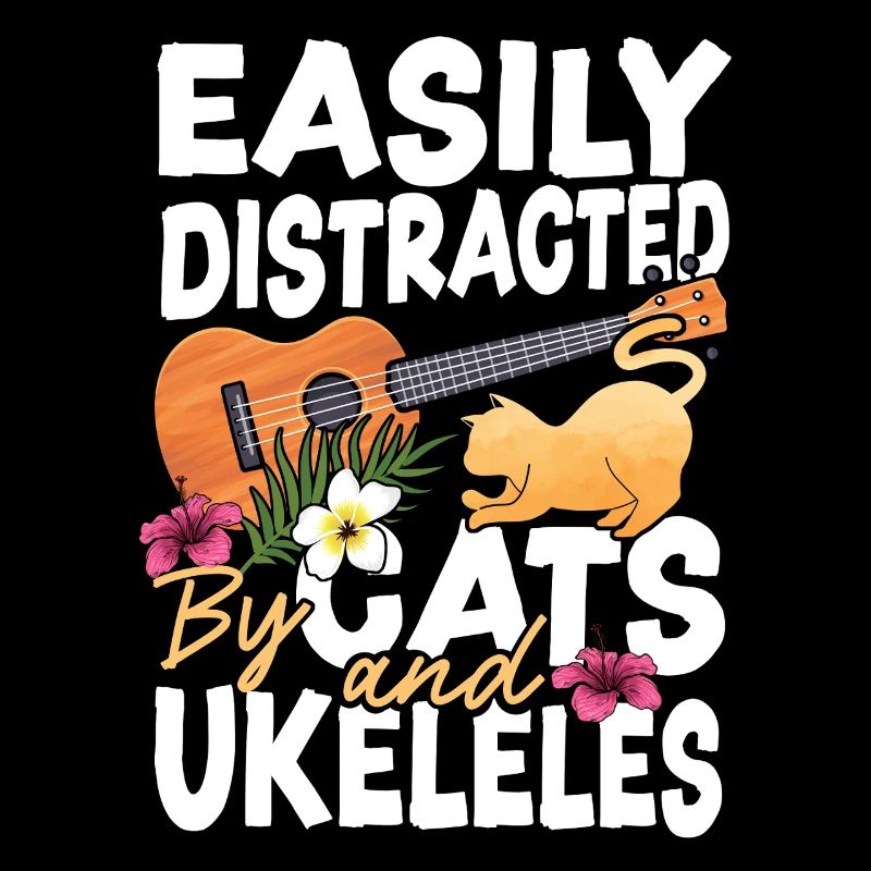 Hawaiian Ukulele Uke Cat Easily