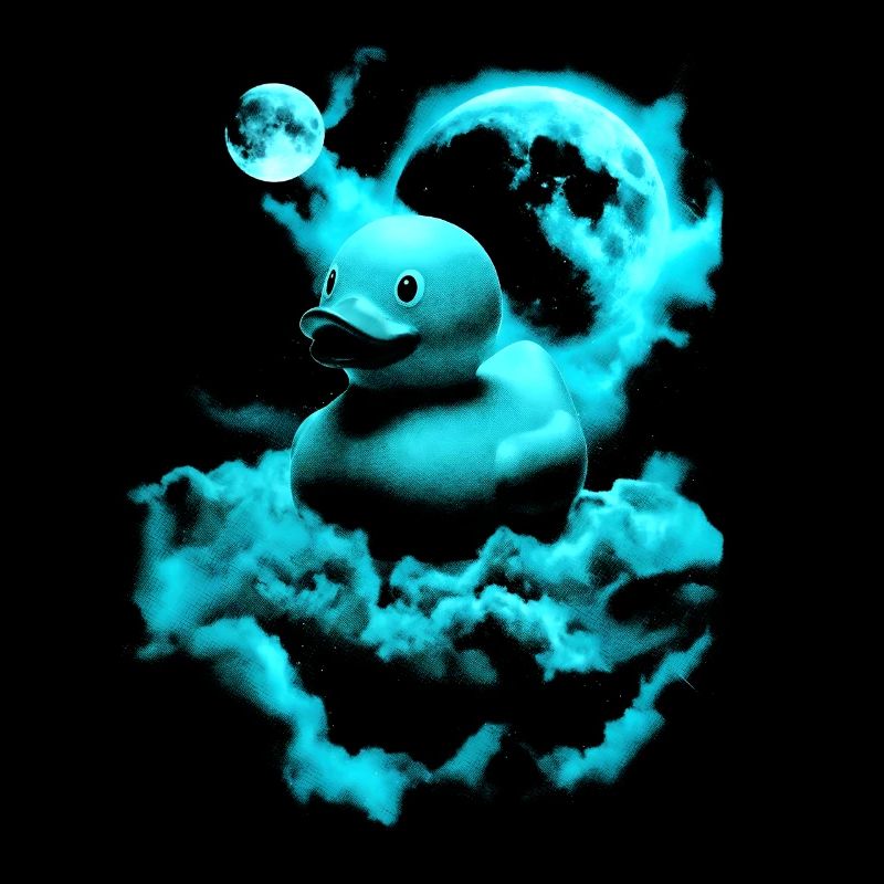 Neon room duck over blue cloud