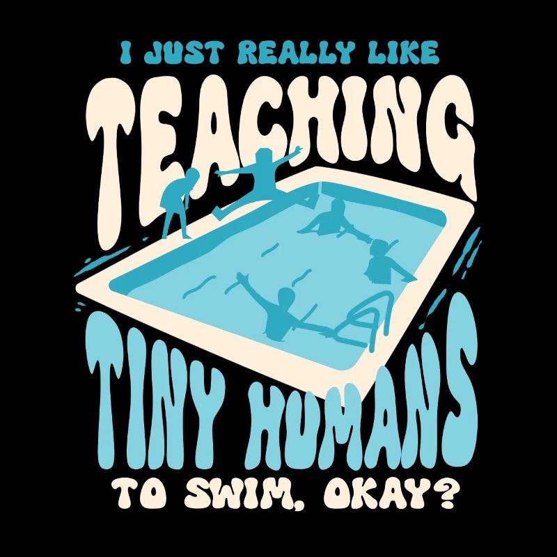 Swimming Instructor Teaching Tiny Humans To Swim