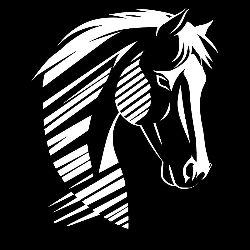 Silhouette de tête de cheval – Design solide