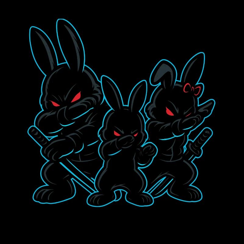 ninja Easter bunny dabbing, cool bunny gang