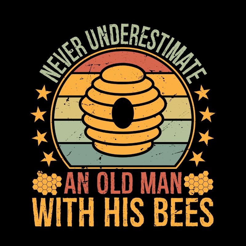 Apiary Bee Keeper an Old Man with His Bees Beekeep