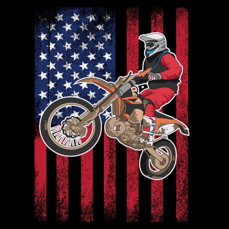 Drapeau américain du vélo de cross,