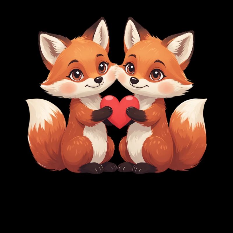 Fuchspaar mit Herz