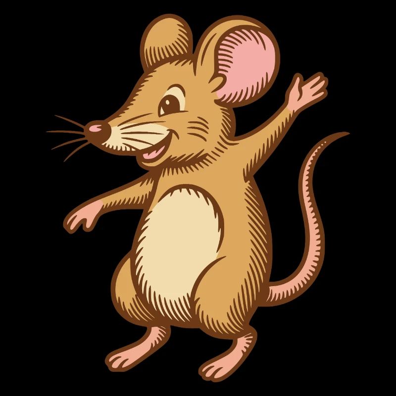Cute mouse dancing jumps happy funny happy