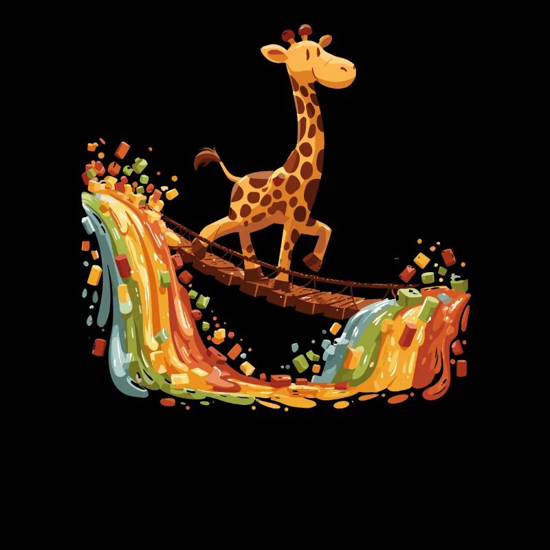 Girafe sur le pont de l’arc-en-ciel