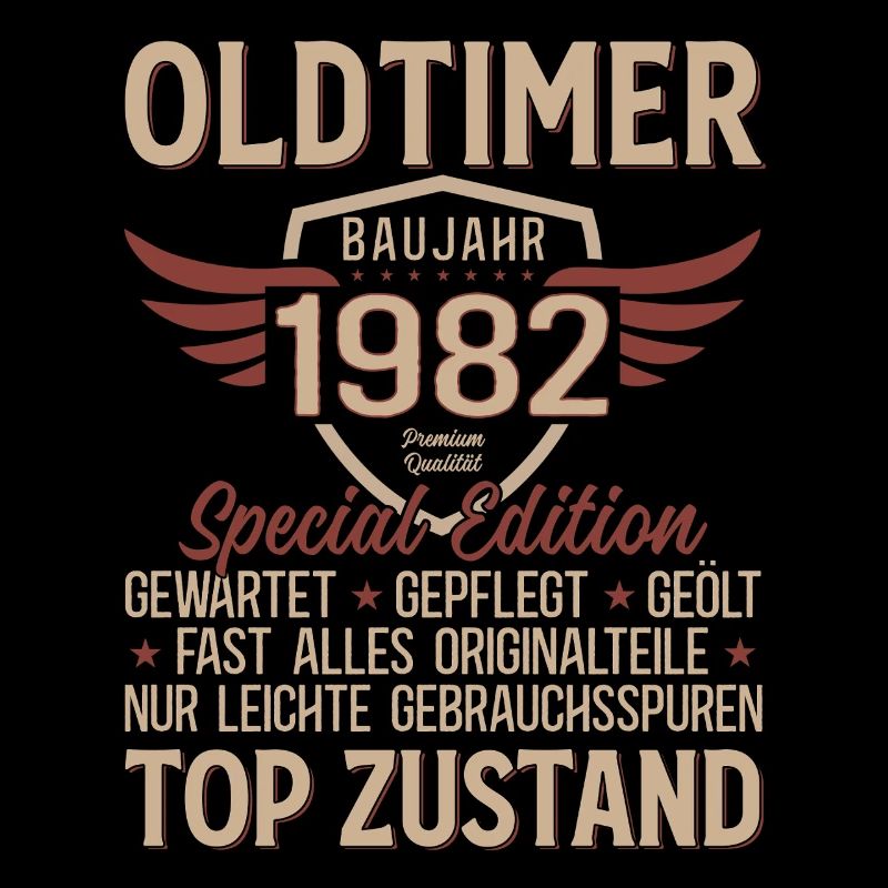 44. Geburtstag Shirt – Oldtimer 1982 Vintage Retro