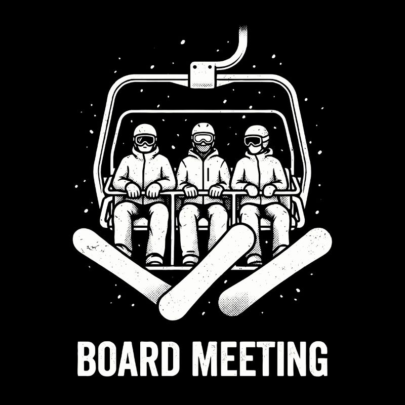 Vorstandssitzung Snowboard Sessellift Retro