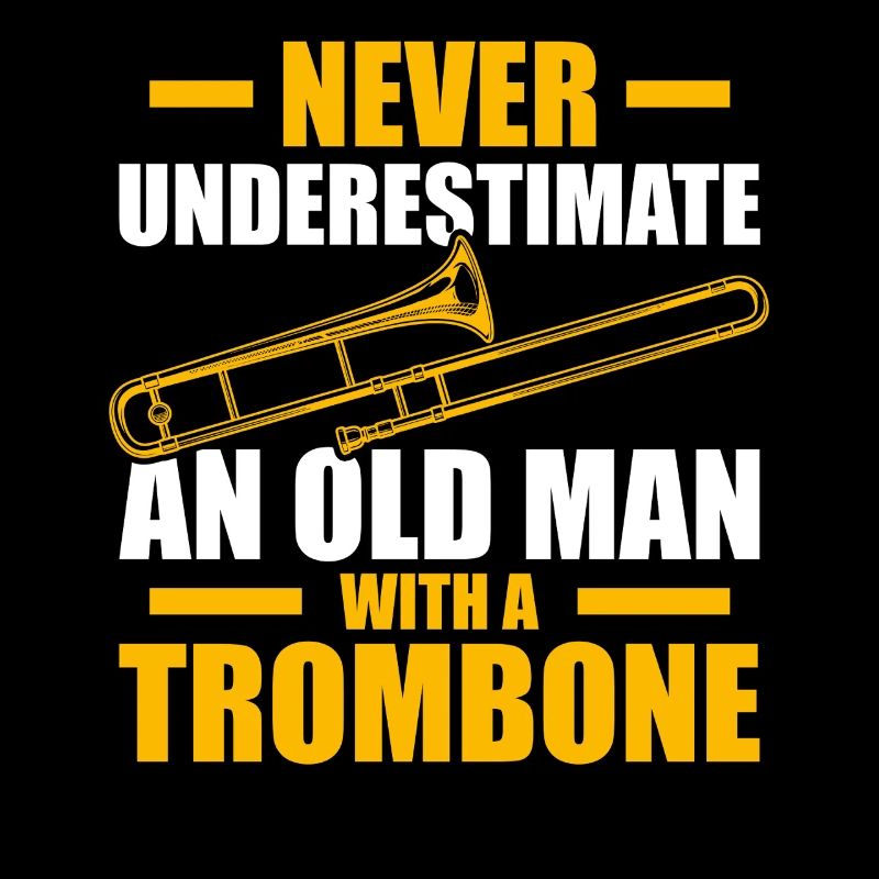 Old man with a trombone trombone player trombonist