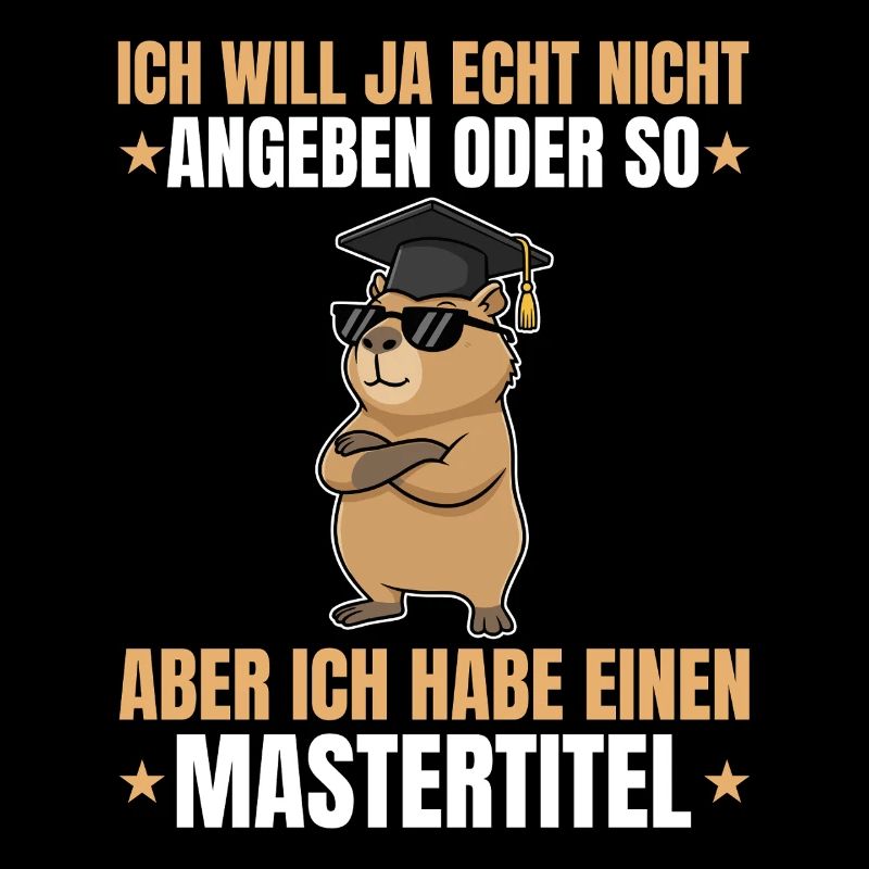 Masterprüfung bestanden Capybara mit Mastertitel