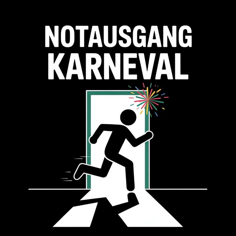 Expression amusante du carnaval de sortie d’urgence