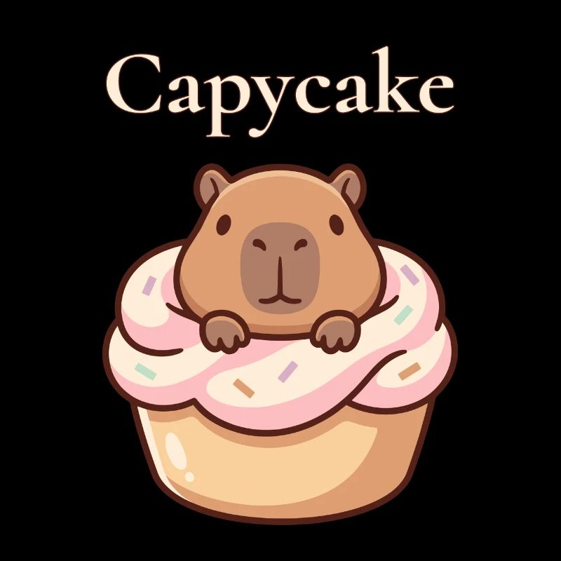 Capybara capybara dans un motif sucré de cupcake