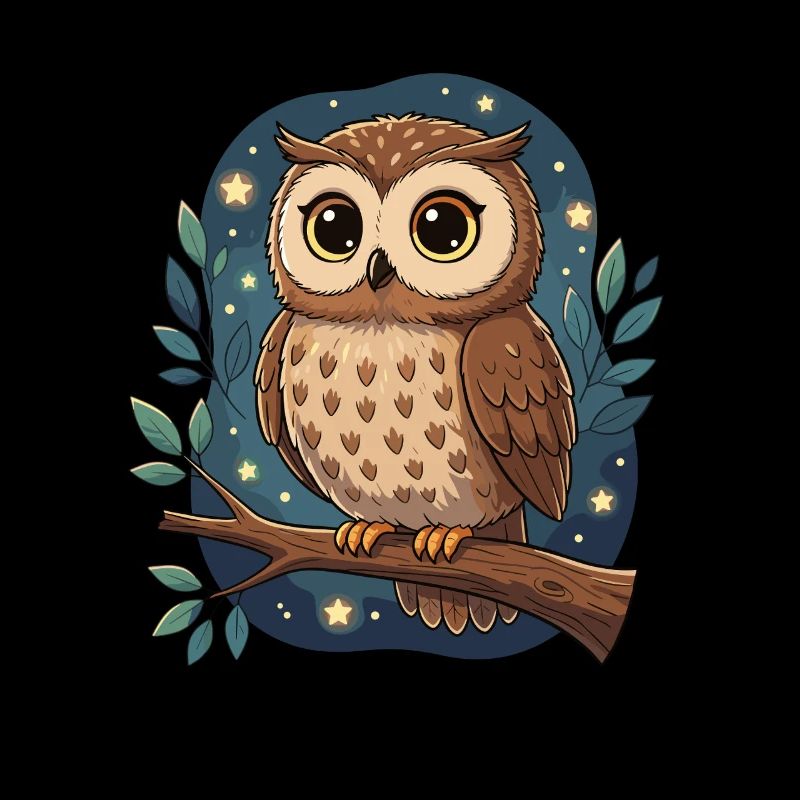 Nächtliche Eule auf Ast