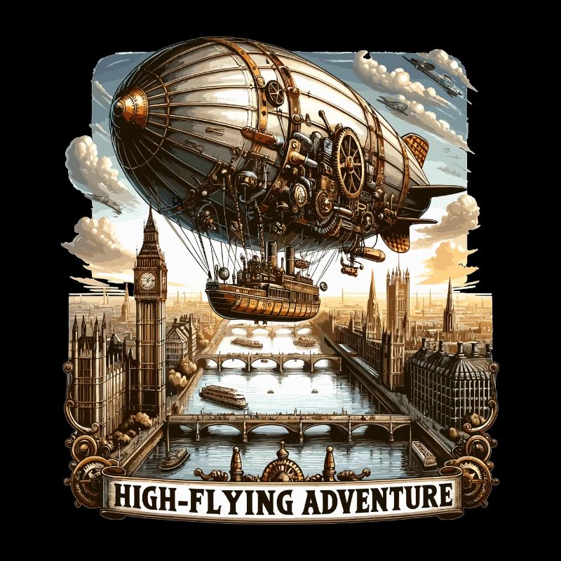 Dirigeable volant au-dessus de l’horizon de Londres