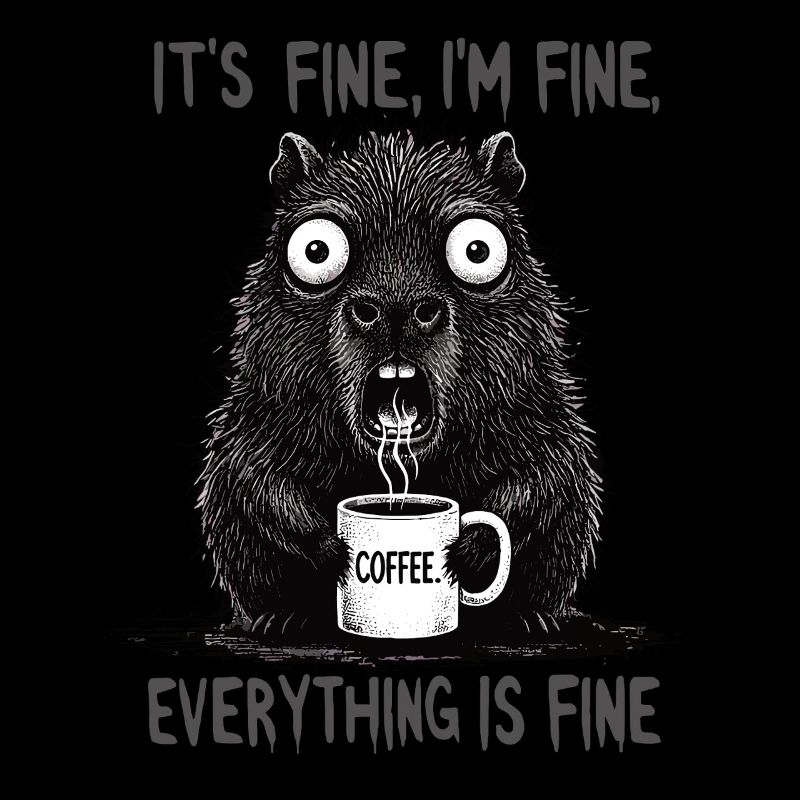 Its Fine Im Fine Coffee Capybara Humor
