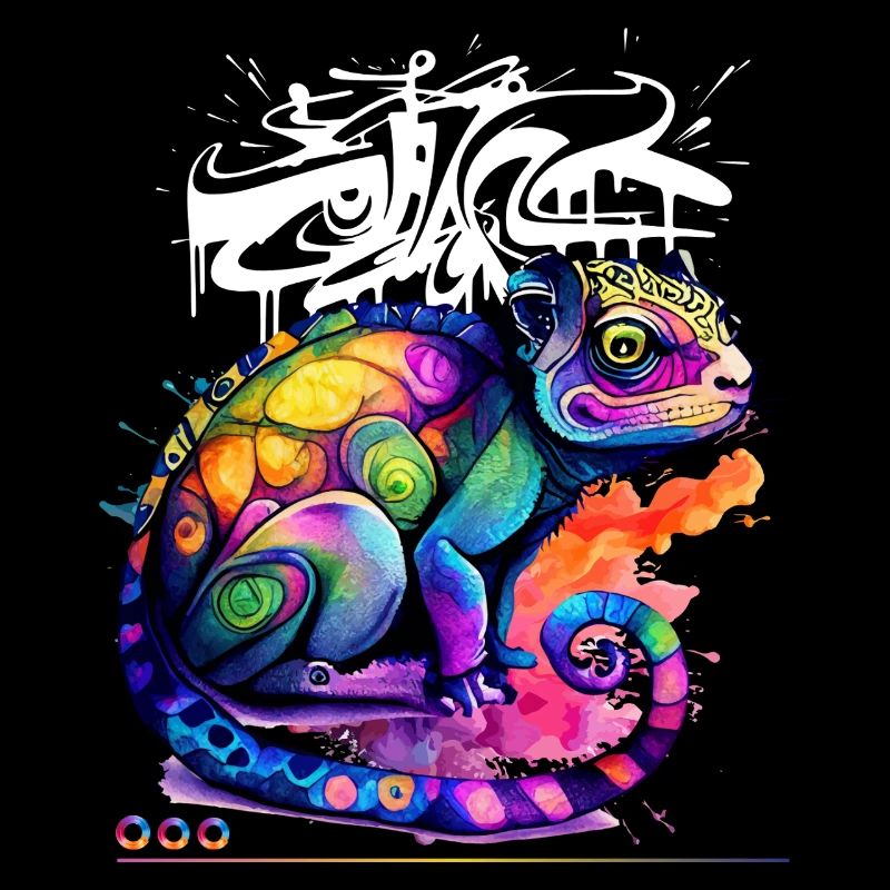 Graffiti caméléon coloré