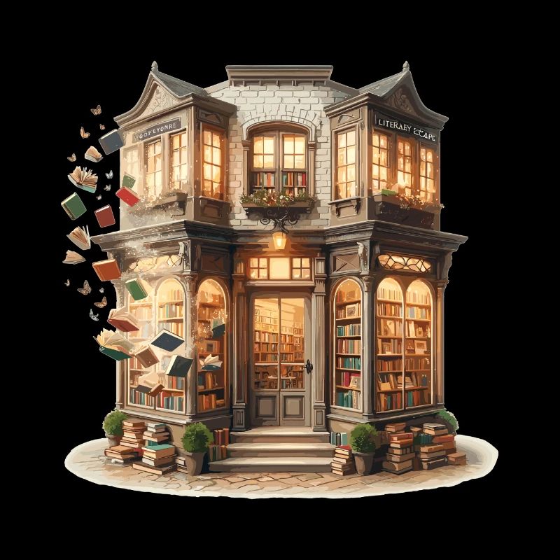 Historic bookstore in the lantern light