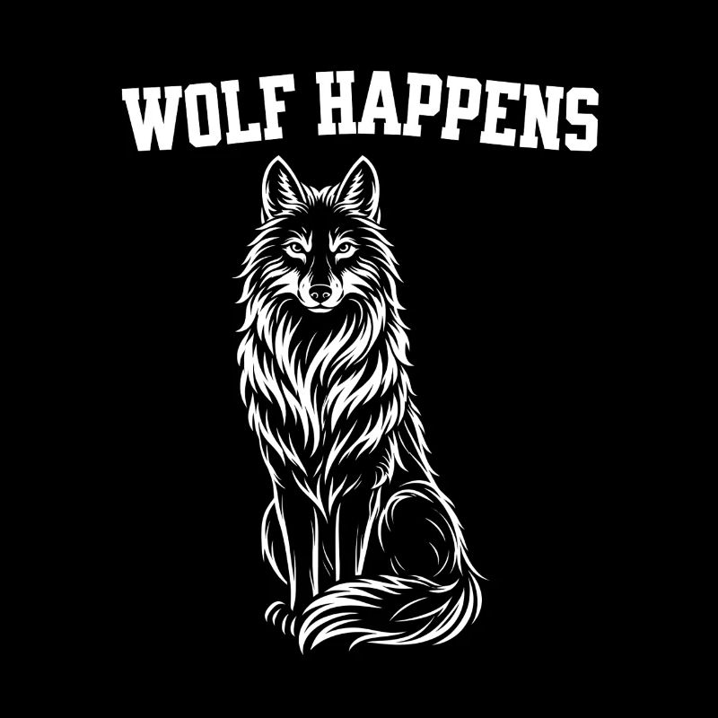 Wolf Silhouette - Wolf happens Spruch