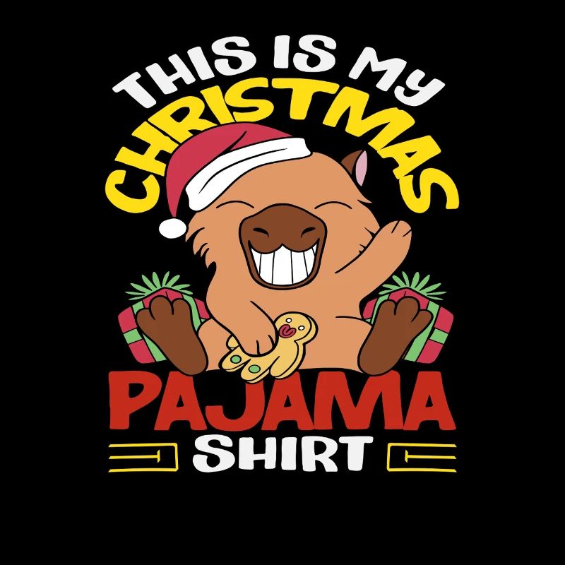 Capybaras Mignons pyjamas de Noël drôles d’animaux