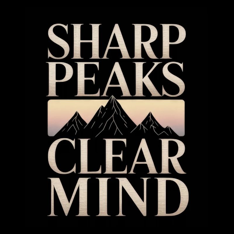 Sharp Peaks Clear Mind Mountain Design
