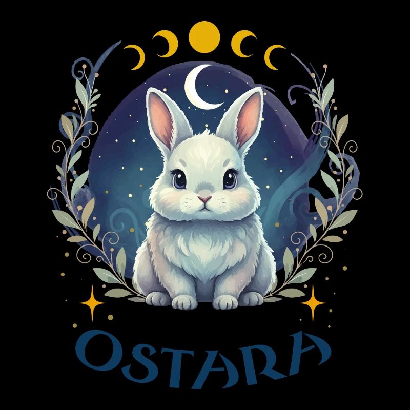 Happy Easter Ostara Rabbit Pagan