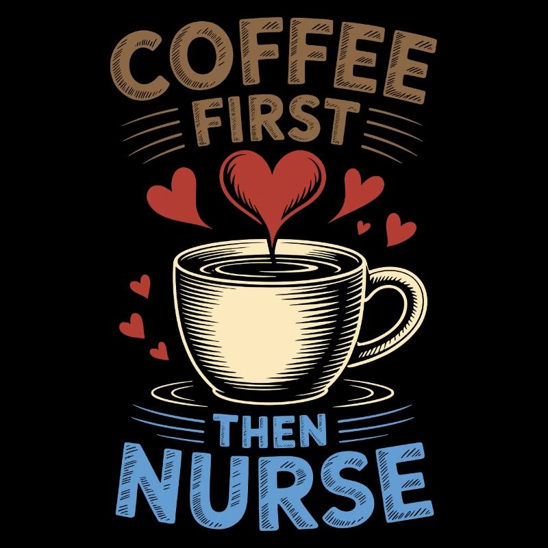Erst Kaffee, dann Krankenschwester Lustiger Waschbär-Tee