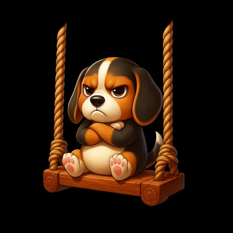 Balançoire de terrain de jeux de jeux animés Grumpy Beagle