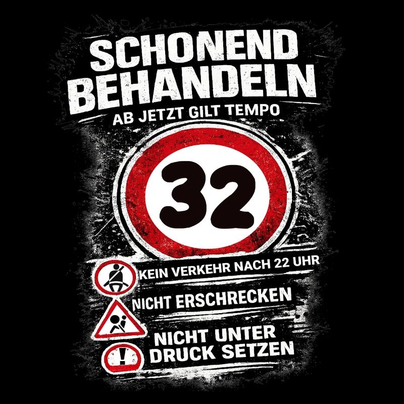 Traitez doucement Panneau de circulation 32 anniversaire