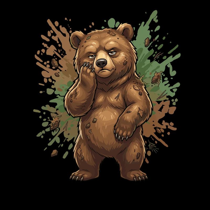 Forest bear in the mud