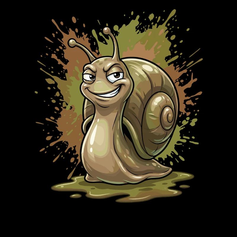Escargot drôle avec éclaboussures de couleur