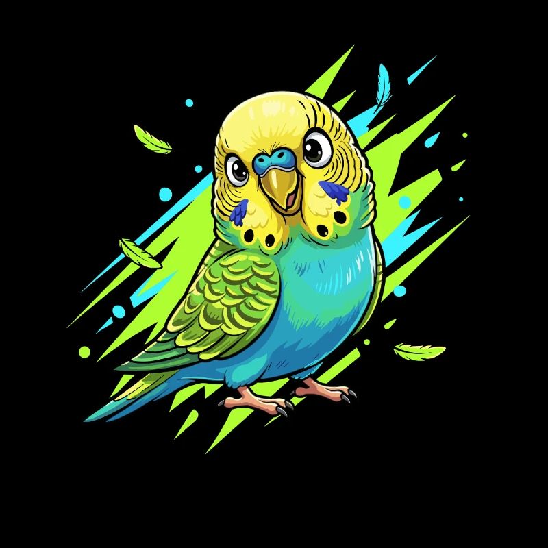 Explosion de couleurs de perruche néon