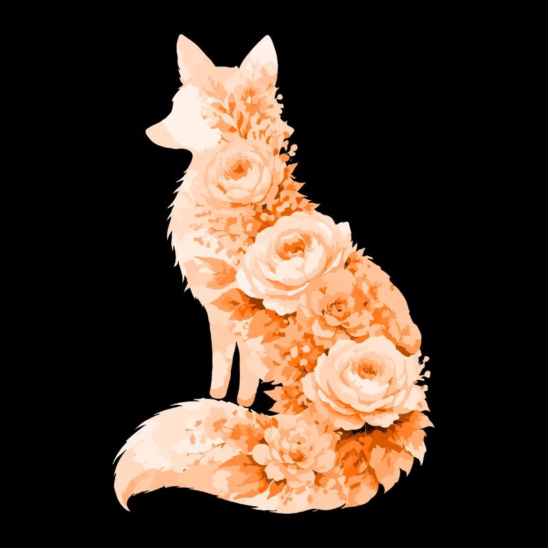 Silhouette florale pastel Fox