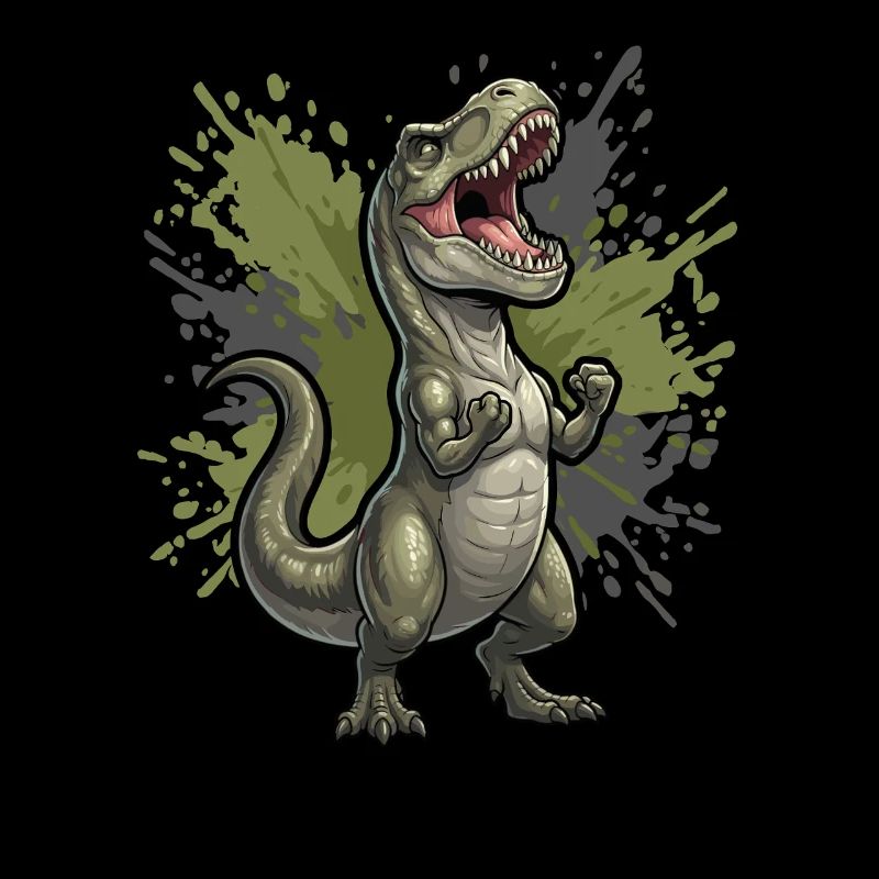Fighting T Rex motif