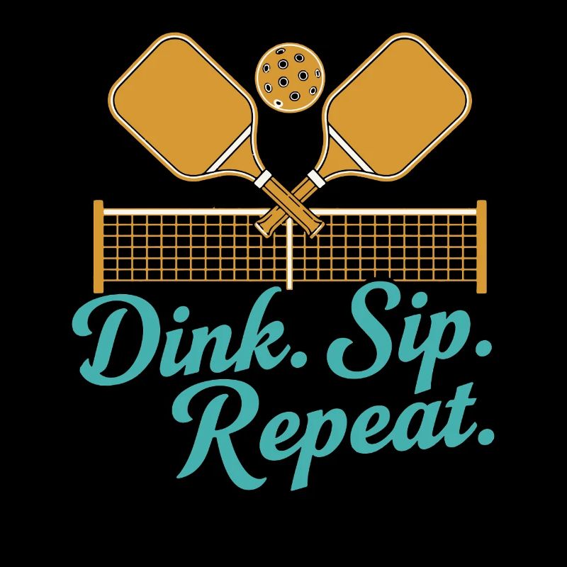 Pickleball Funny Player Dink Sip Repeat Paddles