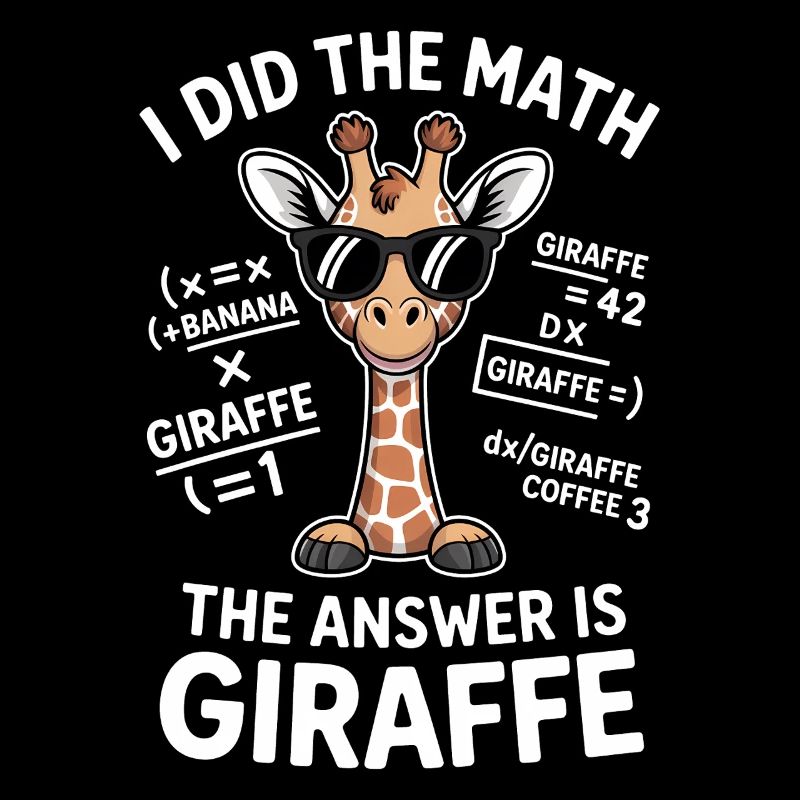 Mathe Sprüche Giraffe Lustiges Mathe Geschenk