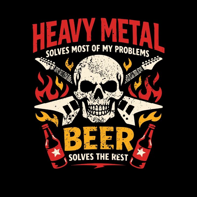 Heavy Metal solves my problems - Bier Spruch