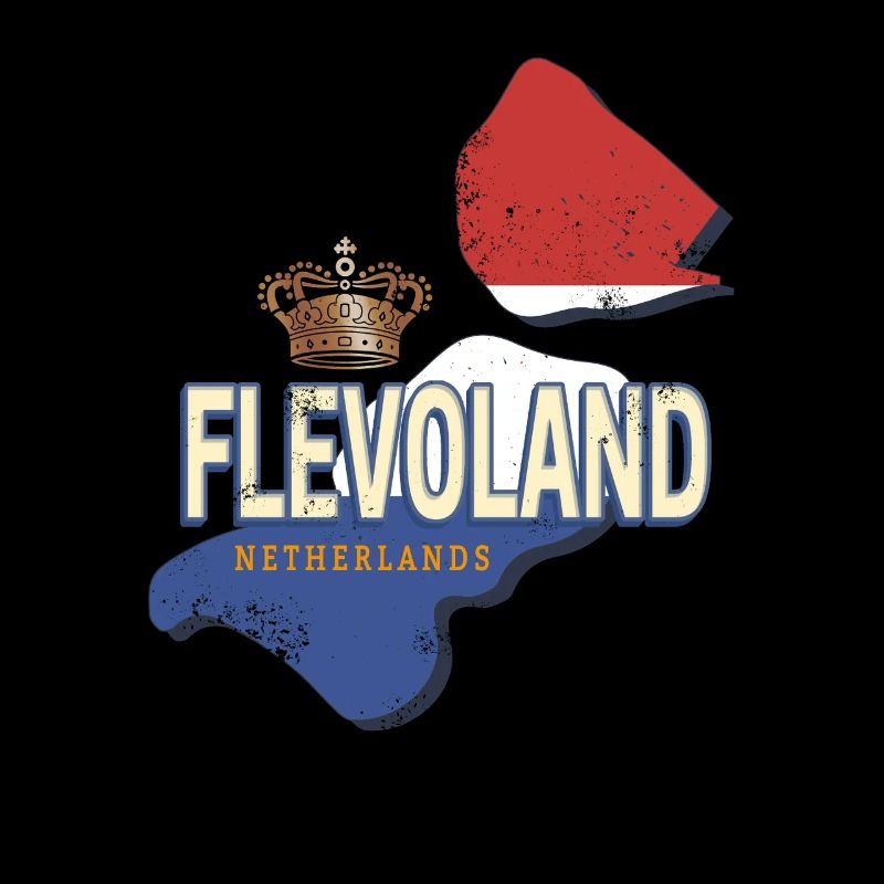 Flevoland Netherlands Retro Map Holland