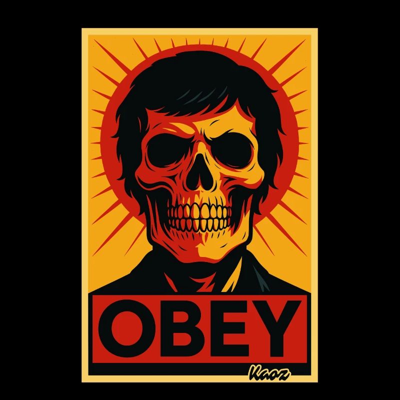 Affiche pop art Skull Rays
