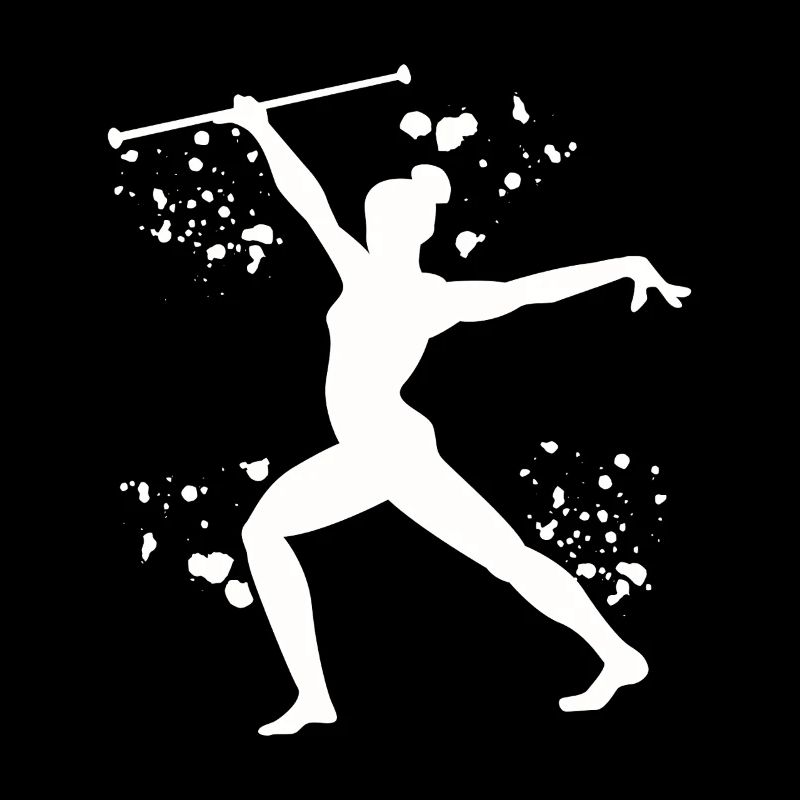 Gymnast with baton rhythmic gymnastics