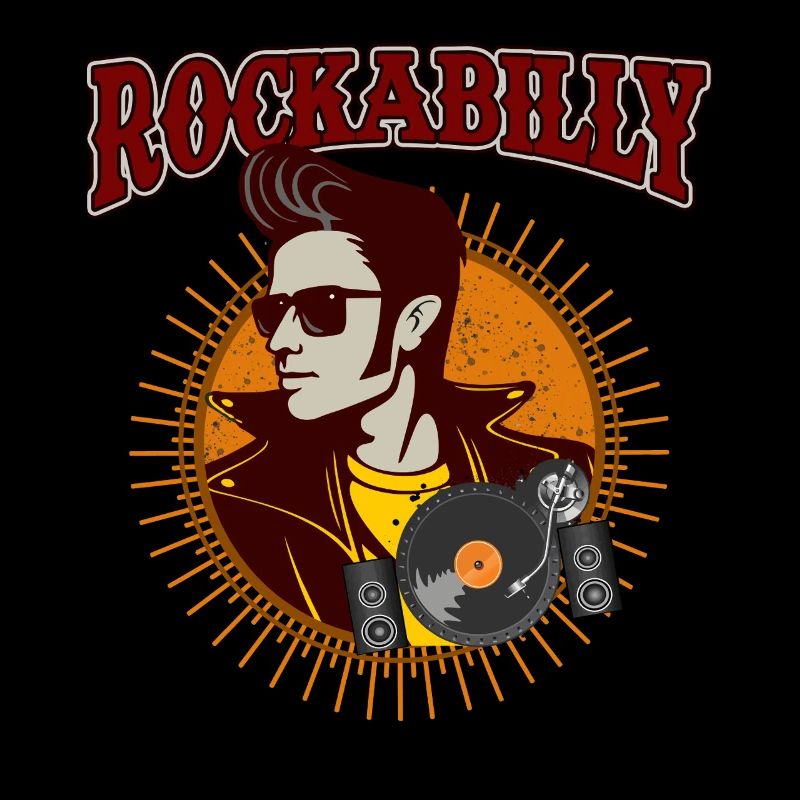 Graphique de vinyle de musique rétro rockabilly