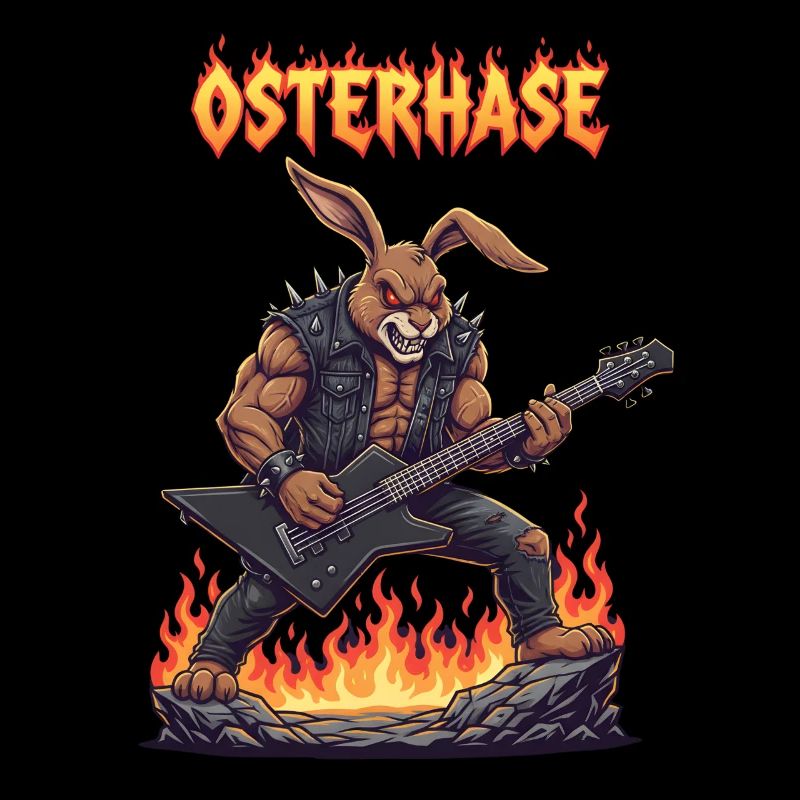 Heavy Metal Easter Bunny Rocker Easter Hardcore Bunny
