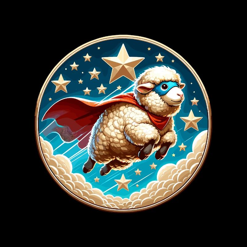 Schaf Superheld Schäfchen Wolle Held