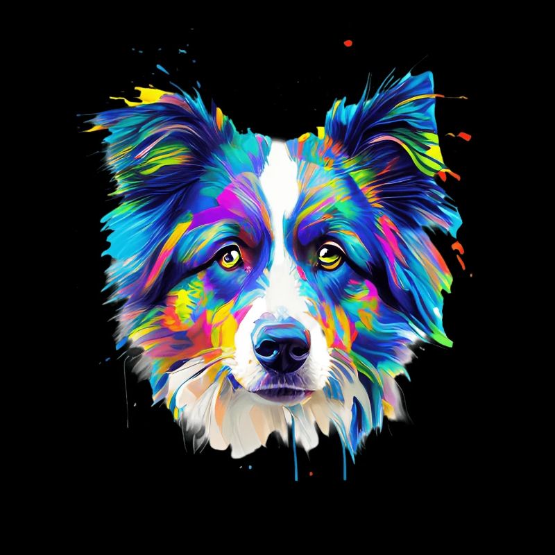 Colourful Australian Shepherd Art