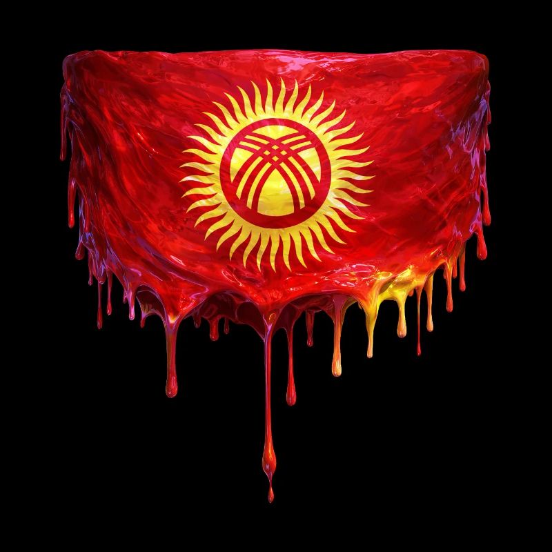 Drapeau kirghiz dans le style de la goutte d’eau
