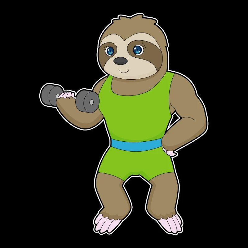 Sloth Bodybuilder Dumbbell Bodybuilding