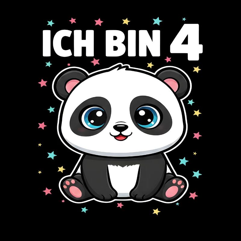 Ich bin 4 - Süßes Panda zum 4. Geburtstag