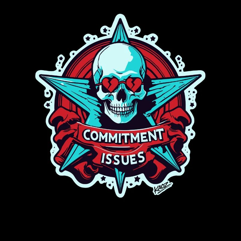 Commitment Issues Skull Badge
