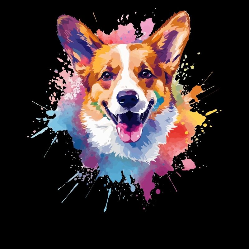 Bunte Splash-Kunst Pembroke Walisischer Corgi-Hund