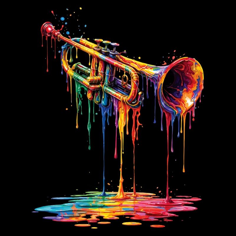 Trumpet mit tropfender Farbe