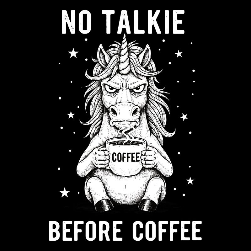 Pas de conversation devant une licorne amoureuse du café